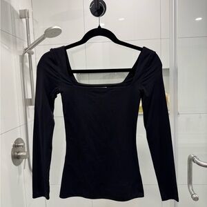 Aritzia black square neck contour top full length